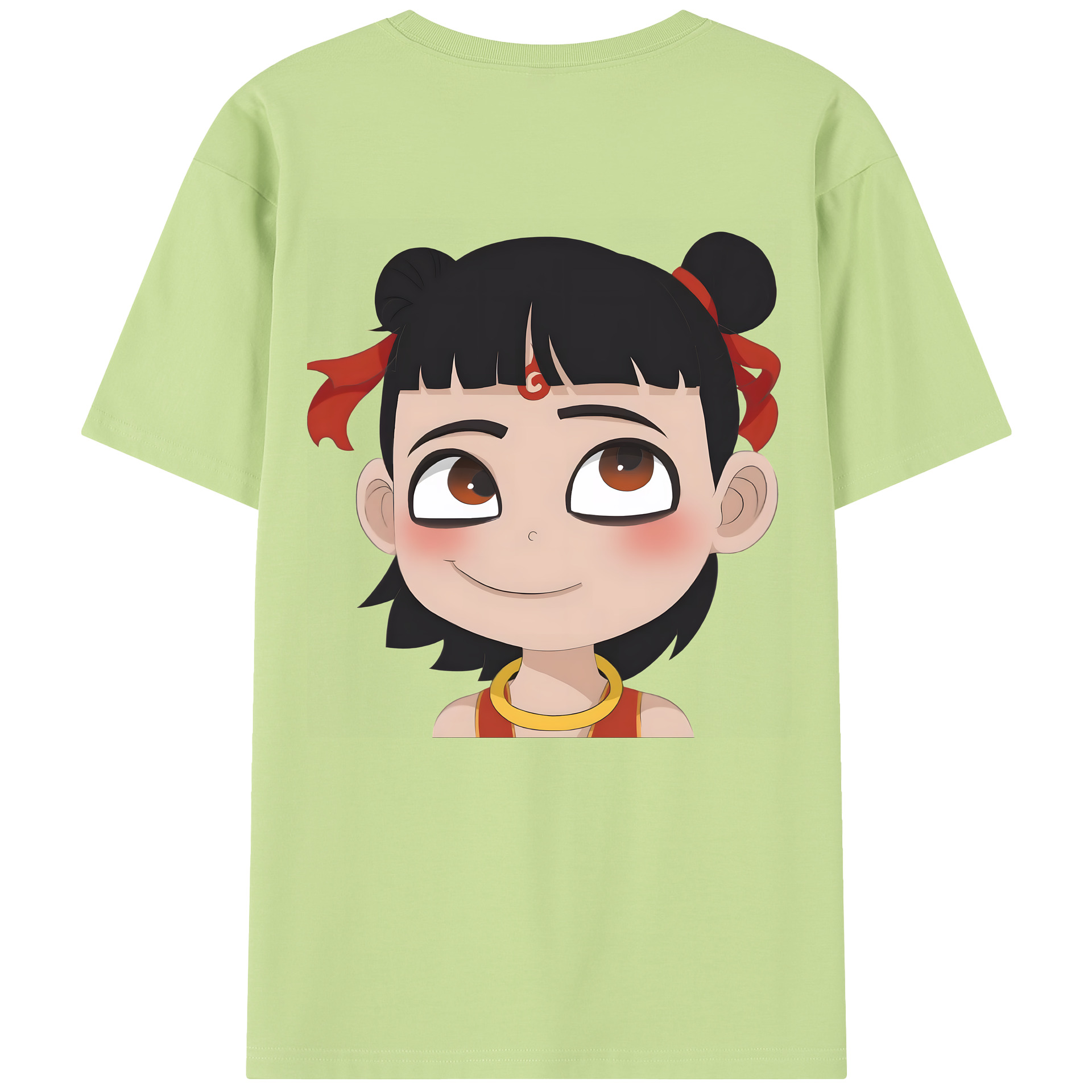 （画像用） Ne Zha 2 ナタ 魔童の大暴れ 綿100％半袖Tシャツ（背面プリント）